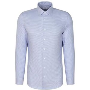 Seidensticker Zakelijk overhemd voor heren, slim fit, strijkvrij, Kent-kraag, lange mouwen, 100% katoen, blauw, 36