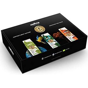 Lavazza, Tierra Probeerset, met de hand geplukte biologische koffiebonen, 3 verpakkingen van 500 g, Tierra for Africa, Tierra for Amazonia, Tierra for Planeet, 1500 g