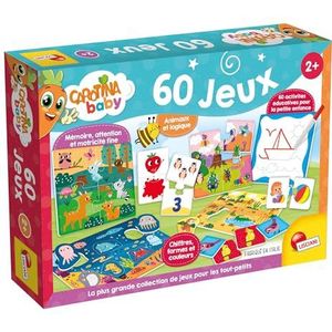Lisciani - Carotina Baby – verpakking met 60 spelletjes – educatieve activiteiten voor kinderen vanaf 2 jaar – bingo, puzzel, logische verenigingen, memo, tekensets – educatieve puzzel – leren en
