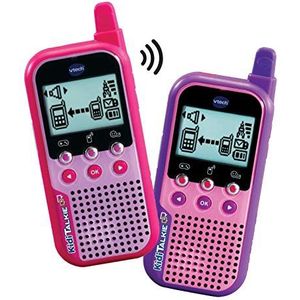 VTech VTech-123-518557 KidiTalkie 6-in-1 walkietalkie voor kinderen, berichten en spelen met een veilige verbinding, ESP-versie, roze (3480-518557), uniek
