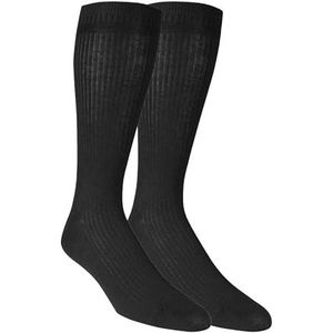 Dr. Scholl's Heren Dsm4500-1 2-pack alledaagse niet-bindende platte gebreide crew-sokken, Zwart, One Size