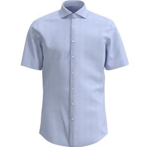 Seidensticker Zakelijk overhemd voor heren, regular fit, strijkvrij, Kent-kraag, korte mouwen, 100% katoen, blauw, 38