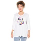 Ulla Popken Shirt  navy / geel / zwart / offwhite