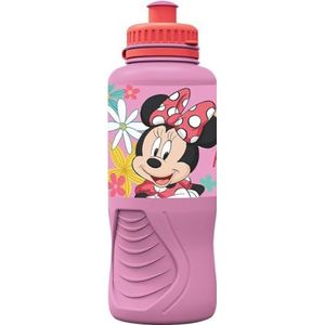 Disney drinkfles voor meisjes, kunststof, Minnie Mouse, 400 ml, met lekvrije sluiting en antislip band