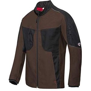 BP 1822-565-4832-34/37l stofmix werkjas voor mannen, gevoerde opstaande kraag en ritssluiting vooraan, 65% polyester/35% katoen, bruin/zwart, 34/37L maat