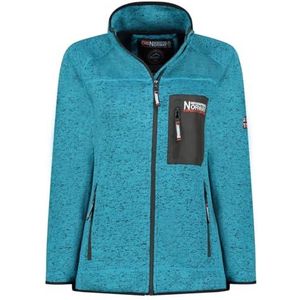 Geographical Norway Title Lady Warme fleece voor dames, warme ritssluiting - jas herfst winter lente warm dames - lange mouwen trui bont zacht comfort outdoor (turquoise XL), Turkoois, XL