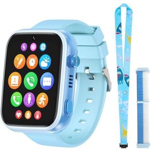 LiveGo Smartwatch voor kinderen, 4G-veilige smartwatch met camera, GPS-tracker, SOS-appel voor kinderen, 4-12 jaar oude scholieren, verjaardagscadeau voor schooldag (T45 blauw)