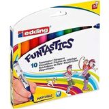 edding 14 FUNTASTICS - kleurstiften voor kinderen - set van 10 - ronde punt 3 mm - voor kleurplezier op lichtgekleurd papier en karton - uitwasbaar van huid en textiel