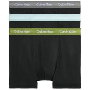 Calvin Klein Heren Trunk, Verduistering (pak van 3), B- W/Olv Brc Crol Gry, Gry Mist Wbs, XS