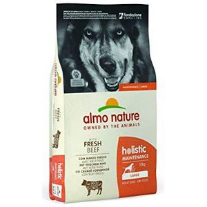 almo nature Holistic Maintenance Large met vers rundvlees - premium droogvoer voor volwassen honden met vers vlees - speciaal voor grote honden - GMO-vrij - zak 12 kg