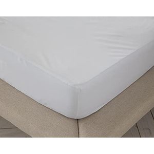 Hoeslaken, wit, 100% katoen, voor bedden van 160 cm (160 x 190/200 cm)
