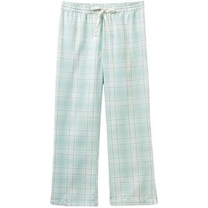 United Colors of Benetton pyjamabroek voor dames, Quadri Verde Chiaro E Bianco Panna 901, XS