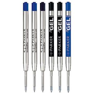 Het Parker Jotter London Discovery-pakket bestaande uit navullingen voor balpen en gelpen: 3 Quinkflow-navullingen voor uw balpen en 3 Quink gelnavullingen