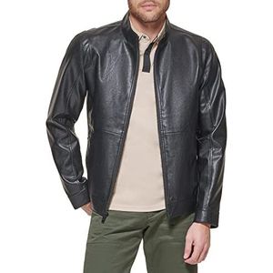 Dockers Heren De Dylan Faux Leather Racer Jacket, Zwart, L