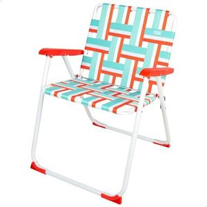 AKTIVE Strandstoel, inklapbaar, 47 x 62 x 77 cm, hoge stoel, retrostijl, meerkleurig, elastisch en ademend polyesterweefsel, belastbaar tot 110 kg, kantelbescherming, klapstoelen (62680)
