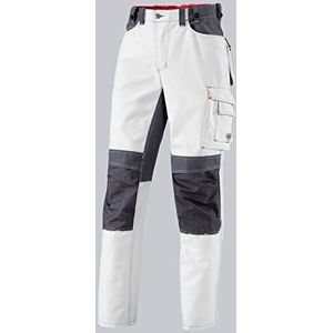 BP Workwear 1789-555-21 werkbroek - elastiek in de rug - tailleplooien - normale pasvorm - maat: 46L - kleur: wit/donkergrijs