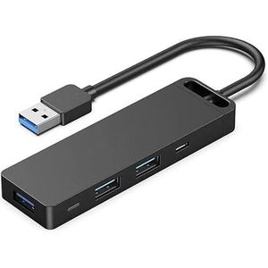 Watio Wave Hub, 6 poorten, 3 x USB 3.0, 1 x micro-USB, 1 x kaartlezer, zwart, ideaal voor het aansluiten van meerdere apparaten*