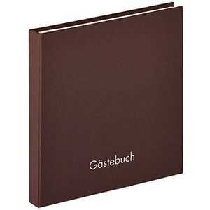 walther design gastenboek donkerbruin 26 x 25 cm met reliëf en spiraalbinding, Fun GB-206-P