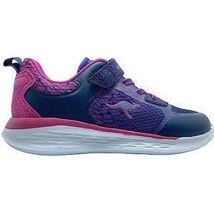 KangaROOS Jongens Kq-Cracked Ev Sneakers, Dk Navy Fuchsia, 33 EU