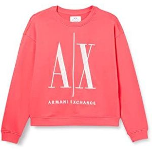 Armani Exchange Dames Icon, Maxi geborduurd Contrast logo, mouwloos, highlight, groot sweatshirt, Highlight., L