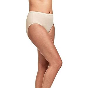 Hanes Dames slipje met hoge taille, lichtgewicht vochtafvoerend ondergoed, 6-pack, Taupe/Wht/Lt Buff/Naakt/Naakt Hthr/Dot Prt, 7