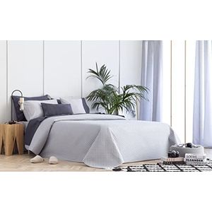 Todocama Fijne sprei met ruitpatroon, voor lente, zomer, herfst en winter, 100% microvezel, extra zacht, multifunctioneel sprei, voor bedden van 105-200 x 260 cm, lichtgrijs