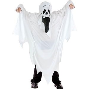 Ghost costume disguise fancy dress unisex children (Size 4-6 years), white