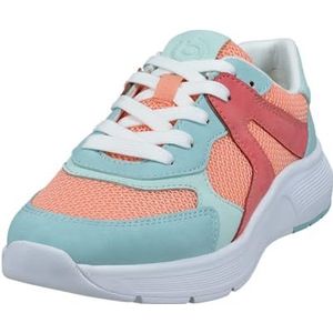 bugatti Low-Top sneakers voor dames, veterschoenen, lichtblauw lichtrood, 36 EU