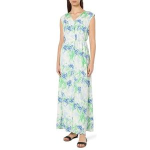 threezy Dames maxi-jurk met allover-print 19322912-TH01, BLAUW GROEN, S, Maxi-jurk met allover-print, S