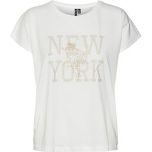 VMGLENNY AVA SS TOP Box JRS GA, Snow White/Print: New York, M