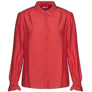 Seidensticker - Damesblouse - Koraalrood - Regular Fit - Hemdblousekraag - Lange Mouwen - 100% Viscose