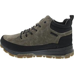 Rieker - Veterlaarzen - Bruin / Zwart - Imitatieleder - Middelhoge Hak