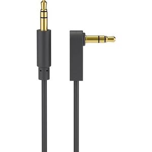 goobay 59525 audio jack kabel AUX, 3,5 mm stereo 4-polige slim, CU, 90° schuin - jack 3,5 mm stekker (4-pin, stereo) naar jack 3,5 mm stekker (4-pin, stereo)