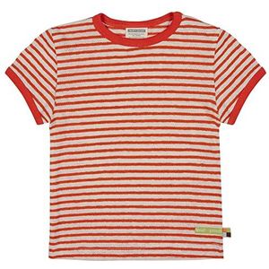 loud + proud Uniseks kinderstrepen met linnen, GOTS-gecertificeerd T-shirt, koper (copper), 86-92