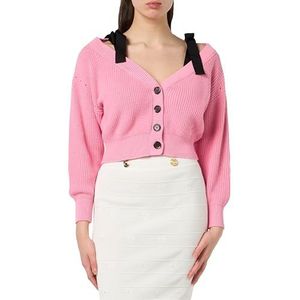 Pinko Dames Olmo katoen, kasjmier, multi-ribbed gebreide jas, P44_lichtroze, XXS, P44_lichtroze, XXS