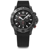 Wenger, Seaforce Chrono 43 mm, PVD, zwarte wijzerplaat, horloge met rubberen band