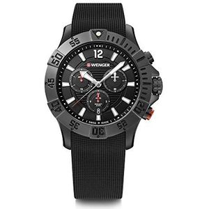 Wenger, Seaforce Chrono 43 mm, PVD, zwarte wijzerplaat, horloge met rubberen band