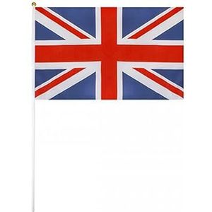 Union Jack Hand Waving Flag - Pack van 12 30cm x 45cm Union Jack Flag op een stok - Verenigd Koninkrijk King's Coronation Street Party Decoratie