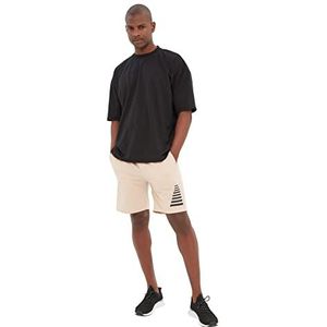 Trendyol Heren regular fit shorts & bermuda yoga shorts, beige, medium