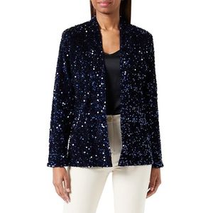 faina Damesblazer met pailletten, marineblauw, S