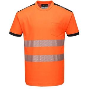 Portwest T181 PW3 Hi-Vis Vision T-Shirt, Korte Mouw, Oranje, Grootte S