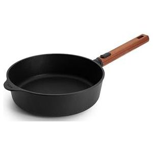 WOLL EcoLogic QXR Hapjespan inductie met houten afneembare greep - Ø240mm - H 70mm - Zwart