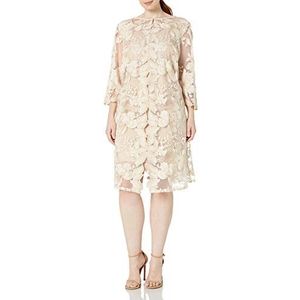 Alex Evenings Korte cocktailjurk in grote maten voor dames, Bruin, taupe, 22 Más