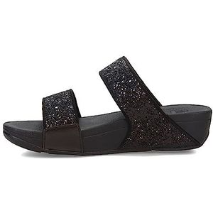Fitflop Dames LULU Slides Sandaal, Zwart Glitter, 5.5 UK, Zwart Glitter, 38.5 EU