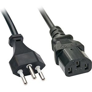 LINDY 30418 kabelsector Zwitserland IEC zwart 3 m