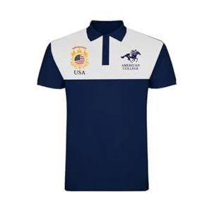 AMERICAN COLLEGE USA Uniseks poloshirt voor jongens en meisjes, blauw, 12 Jaar