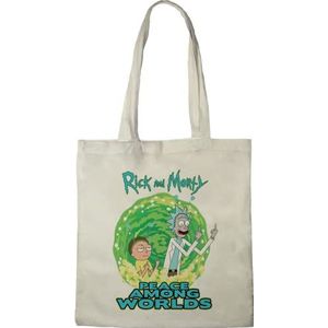 cotton division BWRIMODBB004 Tote Bag Rick and Morty, Peace Among World, 38 x 40 cm, ecru, ecru, ivoor, Utility