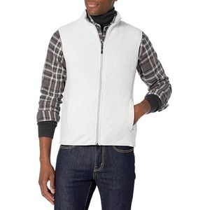 Amazon Essentials Polar fleece vest met volledige rits voor heren (verkrijgbaar in groot en lang), lichtgrijs heather, L