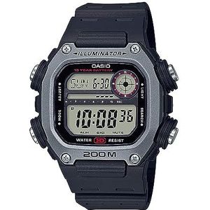 Casio dw-291h-1avdf hars vierkant digitaal horloge voor mannen - zwart, zwart, armband, Zwart, armband