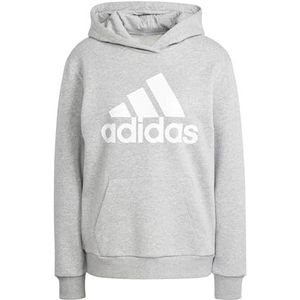 adidas Dames Essentials Logo Boyfriend Fleece Hoodie, Medium Grijs Hei/Wit, M